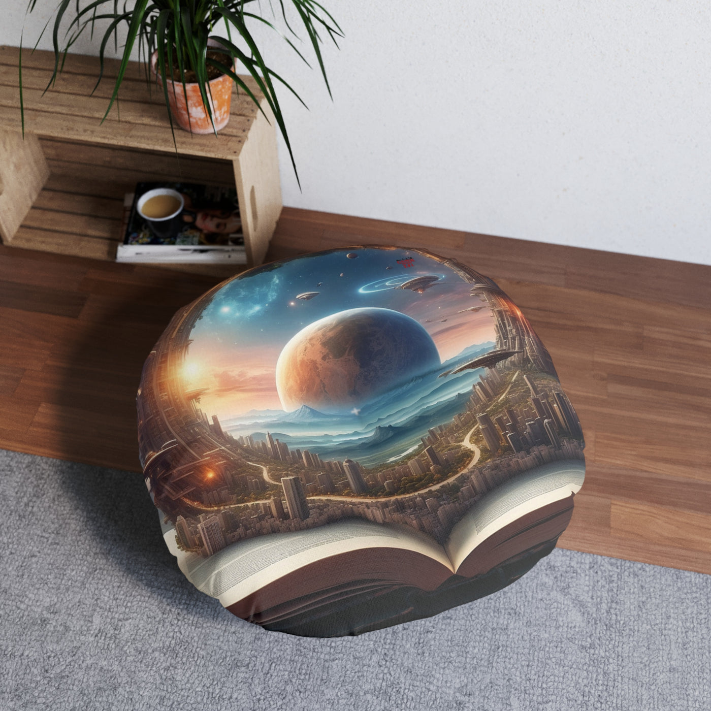 Gamer Fresh Exclusive Limited Edition | Forever Dawn | Tufted Round Floor Pillow | Glacier Ice White