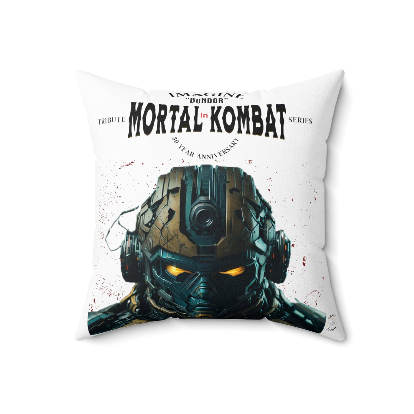Gamer Fresh Imagine If Collection | Mortal Kombat 30 Year Anniversary Collection | Bundor Time-Warp | White Square Pillow
