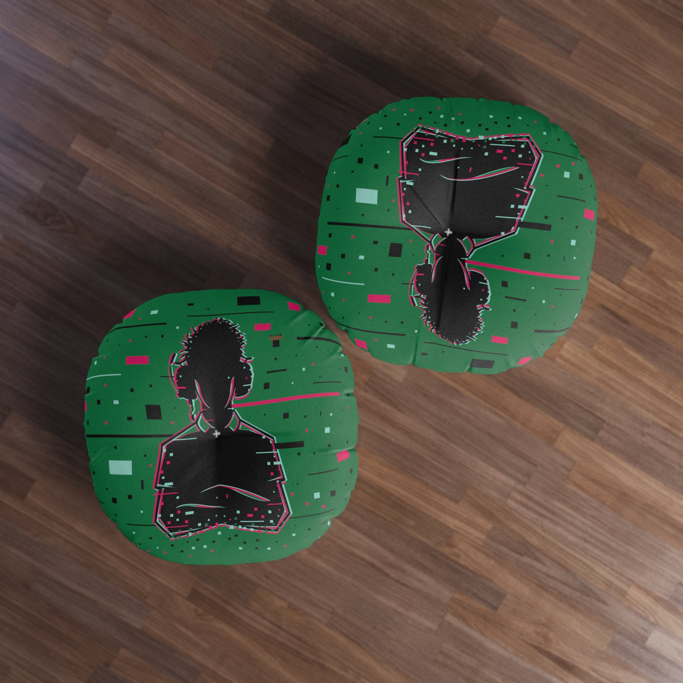 Gamer Fresh Player 2 Dimension Intergalactic Tufted Round Floor Pillow | Earth Green