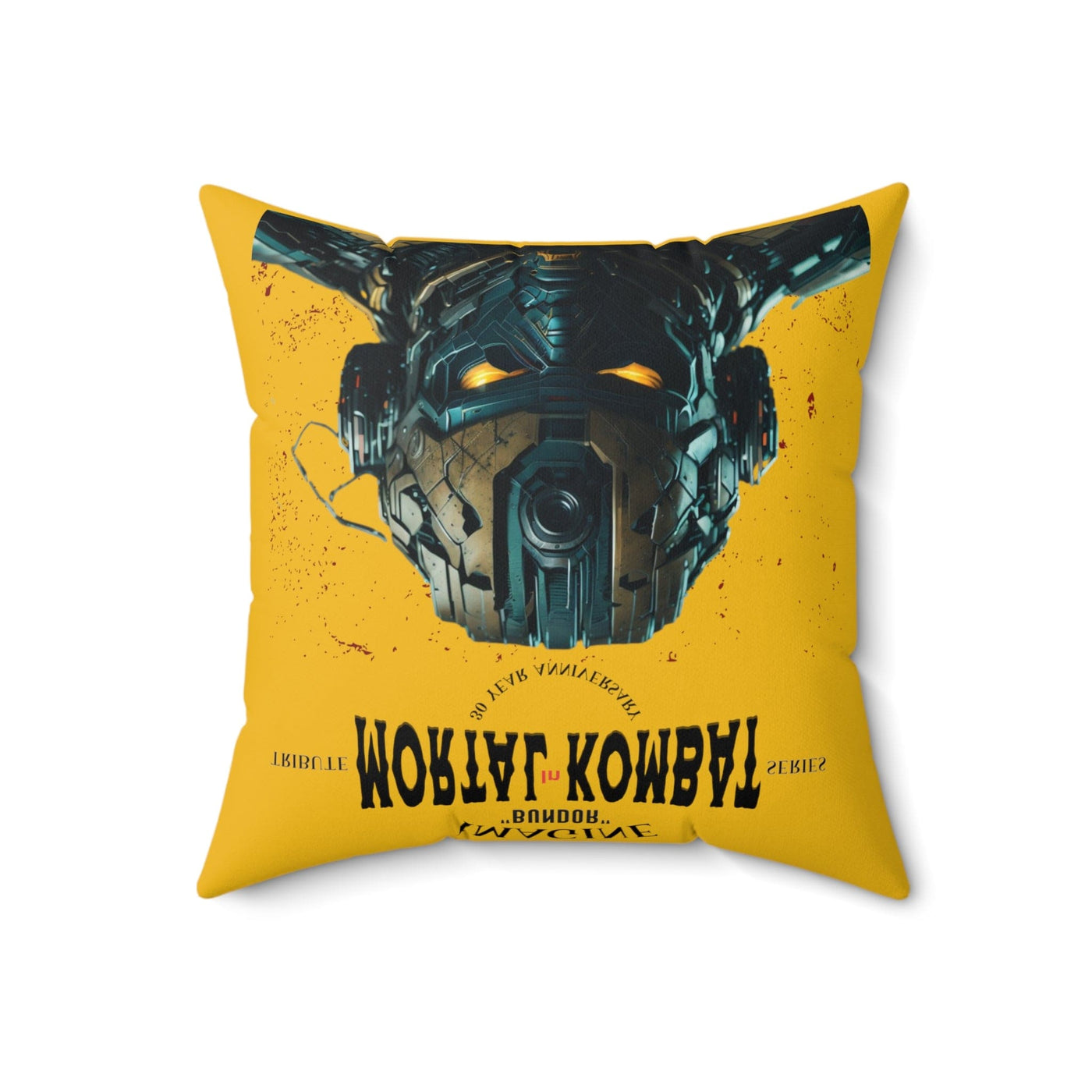 Gamer Fresh | Bundor Time-Warp | Mortal Kombat 30 Year Anniversary Tribute Series | Imagine If Collection | Sun Yellow Square Pillow