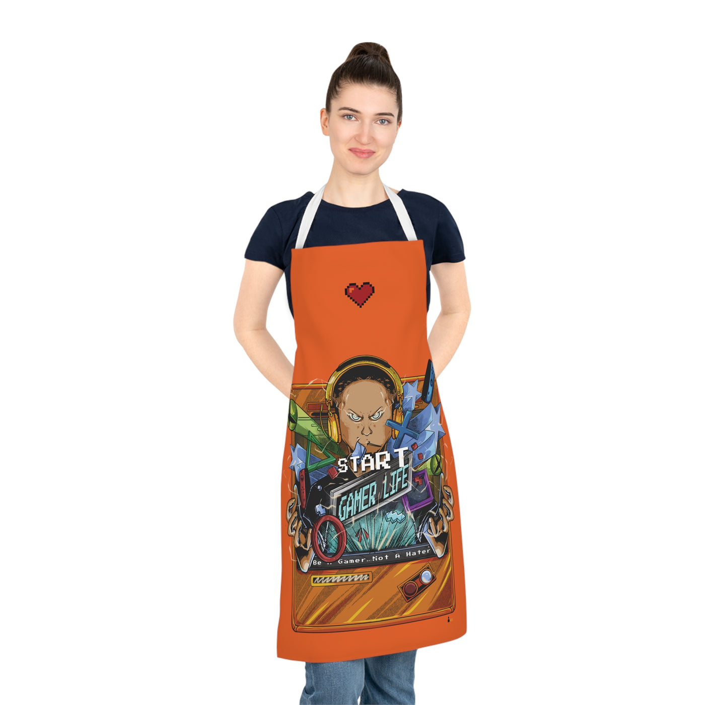 Game Fresh | Player One Gamer Life | Big Chef Orange Apron