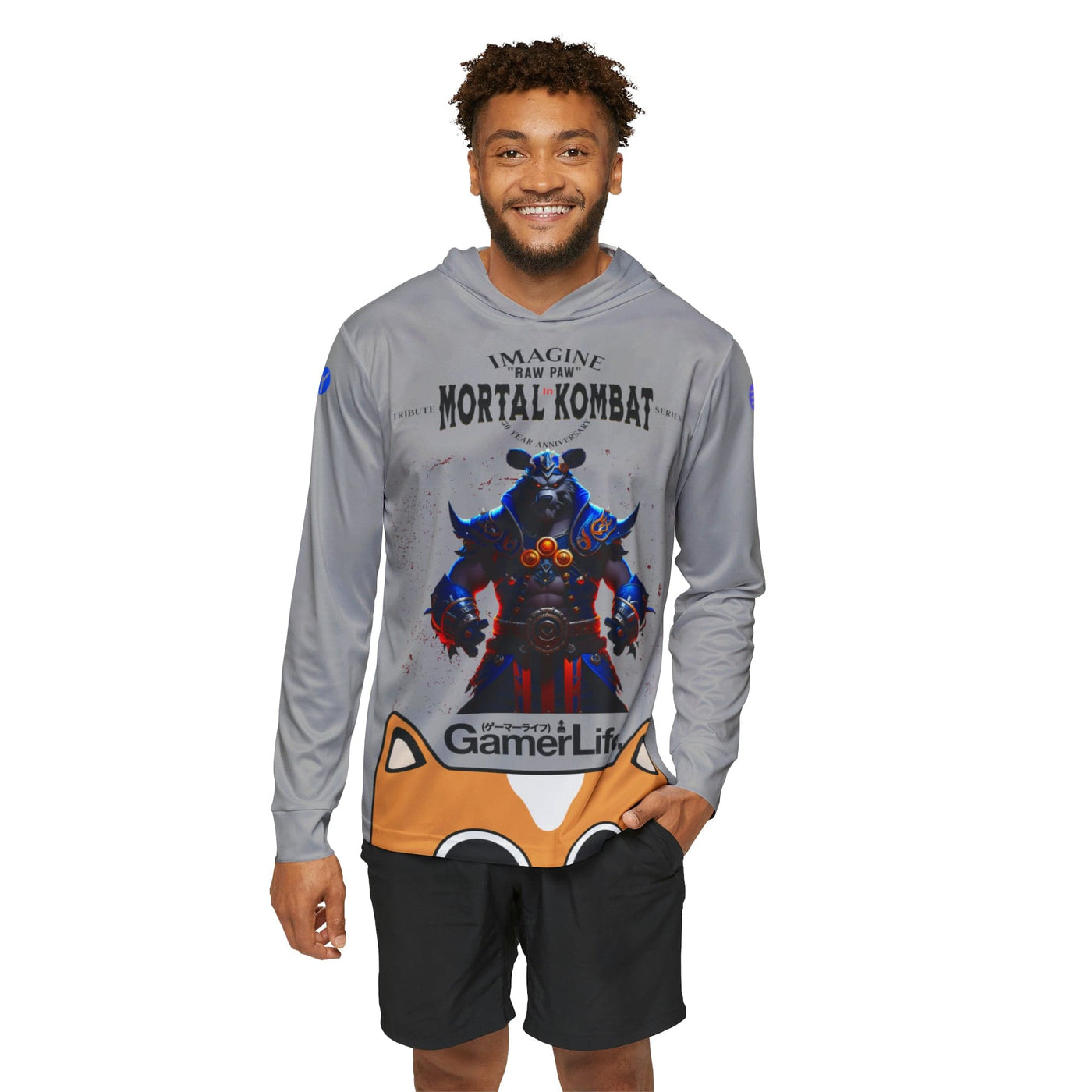 Gamer Fresh Arturo Nuro Collection | Play Awesome | Mortal Kombat 30 Year Anniversary | Raw Paw Limited Edition Tribute | Athletic Warmup Steel Grey Hoodie