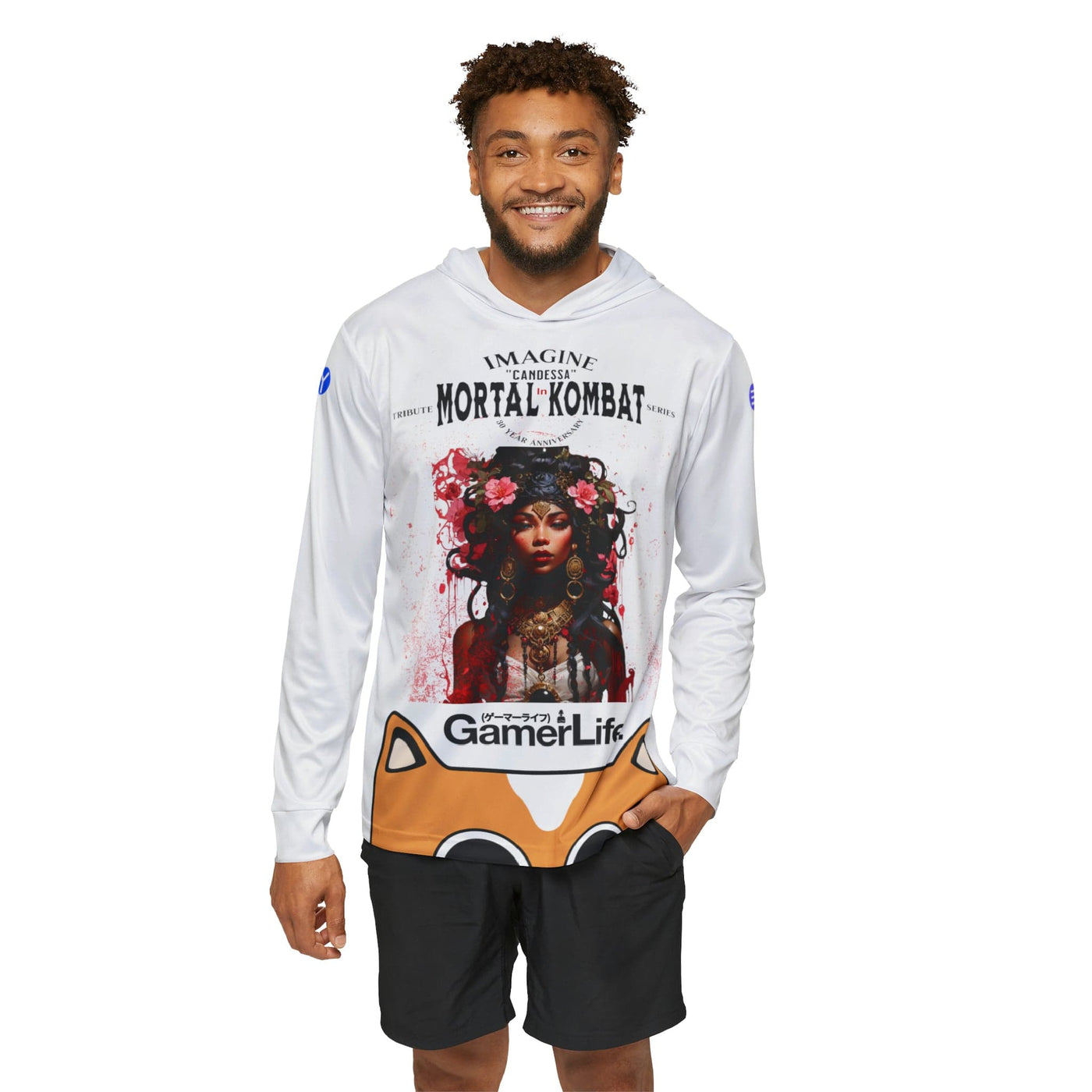 Gamer Fresh Arturo Nuro Collection | Play Awesome | Mortal Kombat 30 Year Anniversary | Candessa Limited Edition Tribute | Athletic Warmup White Hoodie