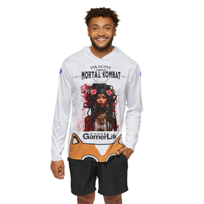 Gamer Fresh Arturo Nuro Collection | Play Awesome | Mortal Kombat 30 Year Anniversary | Candessa Limited Edition Tribute | Athletic Warmup White Hoodie