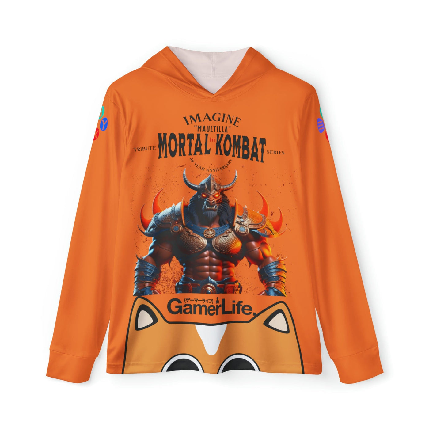 Gamer Fresh Arturo Nuro Collection | Play Awesome | Mortal Kombat 30 Year Anniversary | Limited Edition Tribute | Athletic Warmup Crusta Orange Hoodie