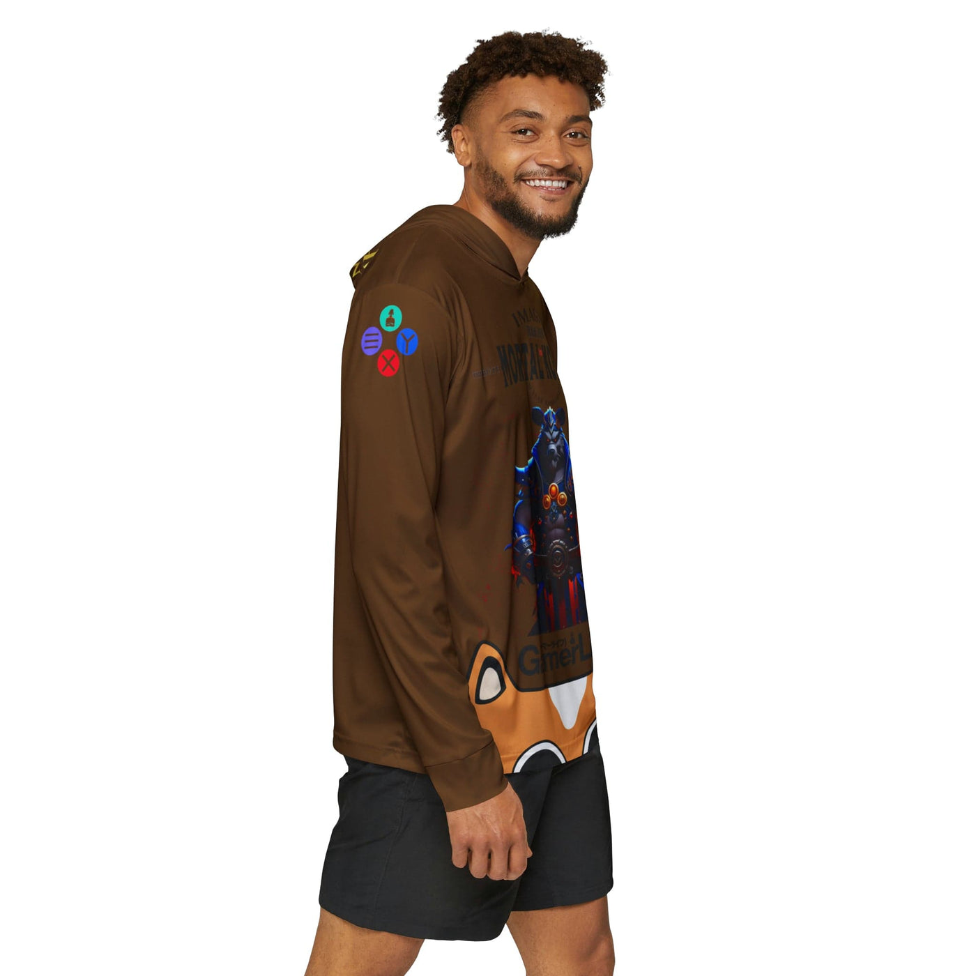 Gamer Fresh Arturo Nuro Collection | Play Awesome | Mortal Kombat 30 Year Anniversary | Raw Paw Limited Edition Tribute | Athletic Warmup Brown Hoodie