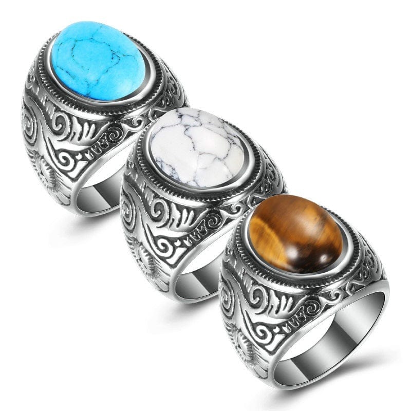 Turquoise Triumph | Men's Fashion Personality Ring Set | by Gamer Fresh