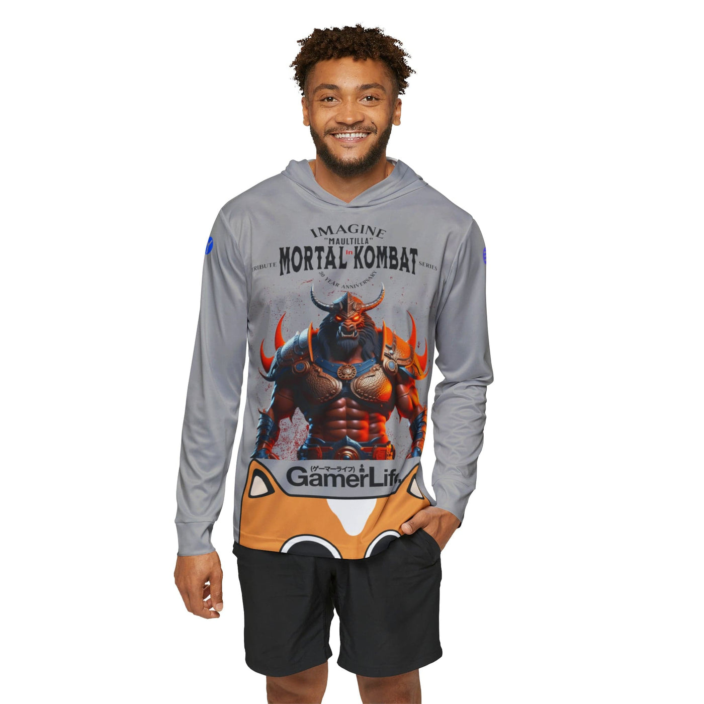 Gamer Fresh Arturo Nuro Collection | Play Awesome | Mortal Kombat 30 Year Anniversary | Maultilla Limited Edition Tribute | Athletic Warmup Steel Grey Hoodie