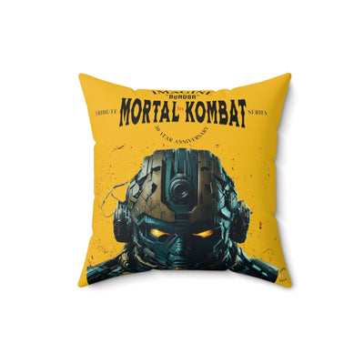 Gamer Fresh | Bundor Time-Warp | Mortal Kombat 30 Year Anniversary Tribute Series | Imagine If Collection | Sun Yellow Square Pillow