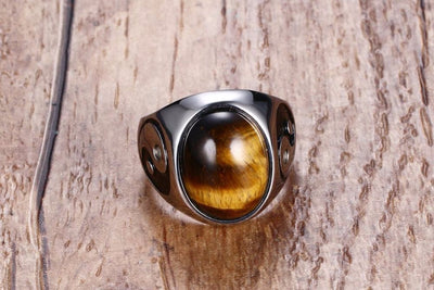 Tiger Eye Harmony | Yin Yang Oval Stone Ring | by Gamer Fresh