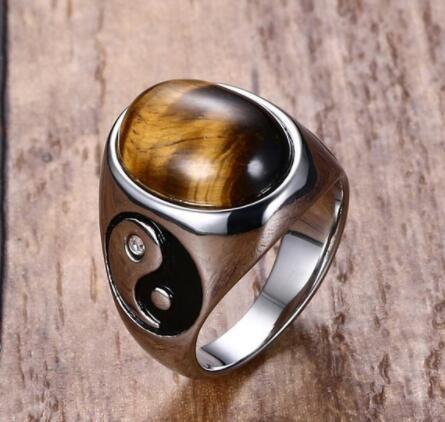 Tiger Eye Harmony | Yin Yang Oval Stone Ring | by Gamer Fresh