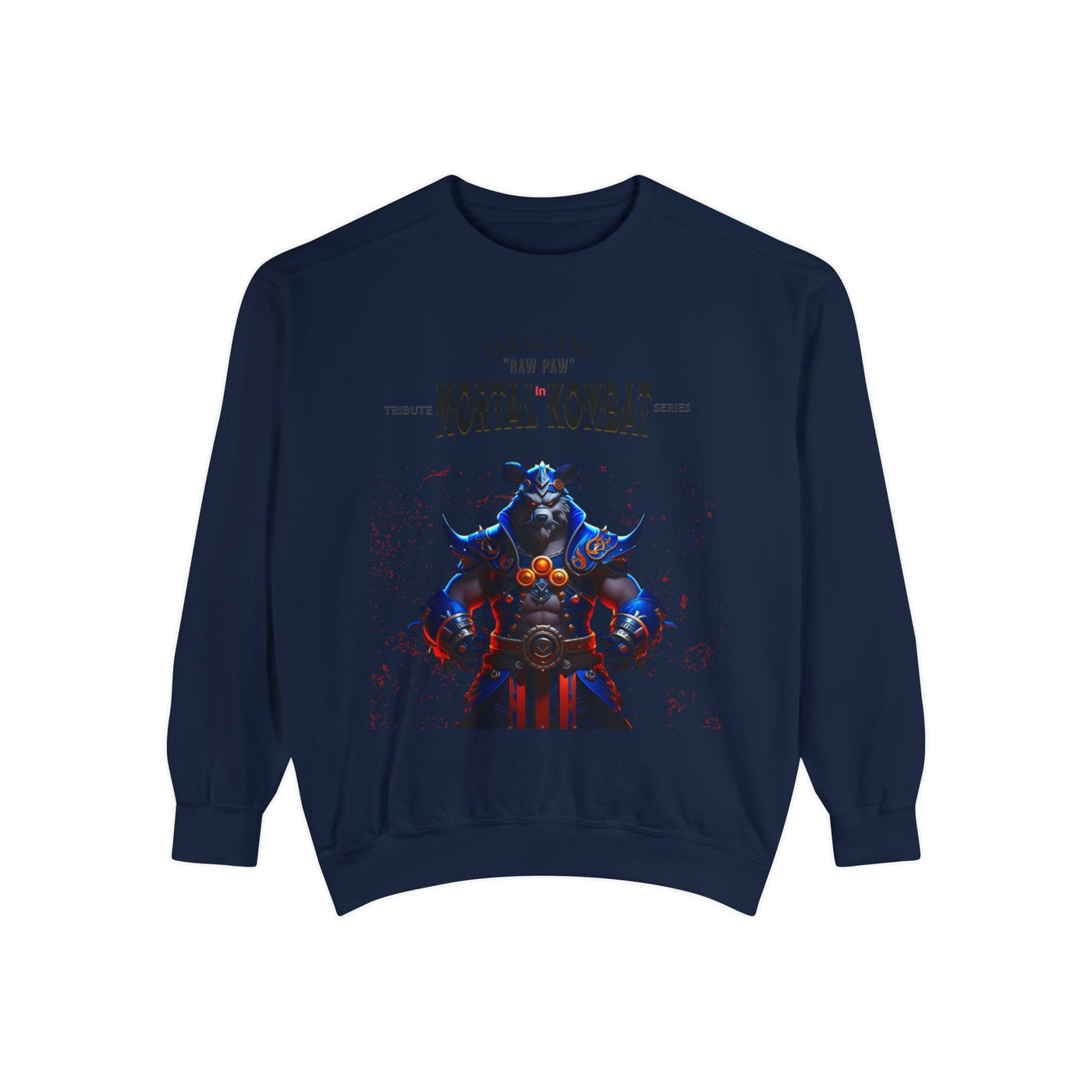 Gamer Fresh Imagine If Collection | Raw Paw Tribute Sweatshirt | Mortal Kombat 30-Year Anniversary Tribute | Unisex Garment-Dyed Sweatshirt