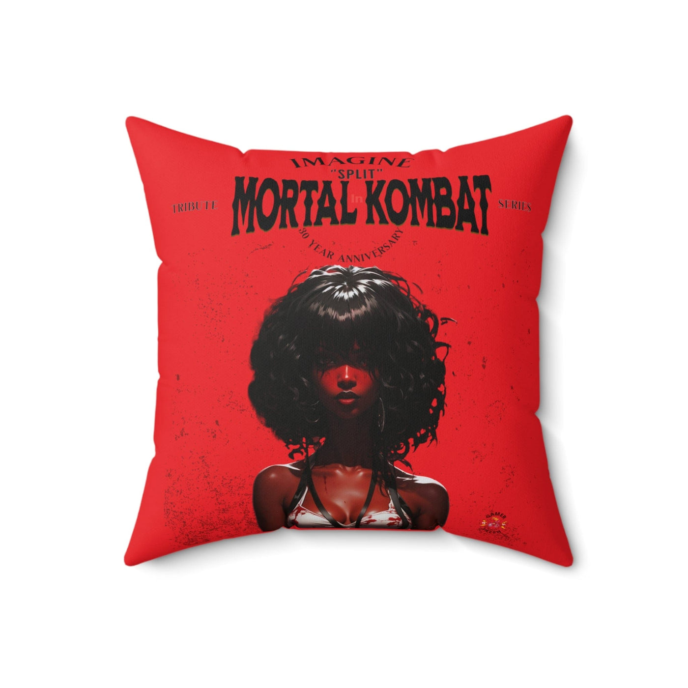 Gamer Fresh Imagine If Collection | Split | Mortal Kombat 30-Year Anniversary Tribute | Red Square Pillow