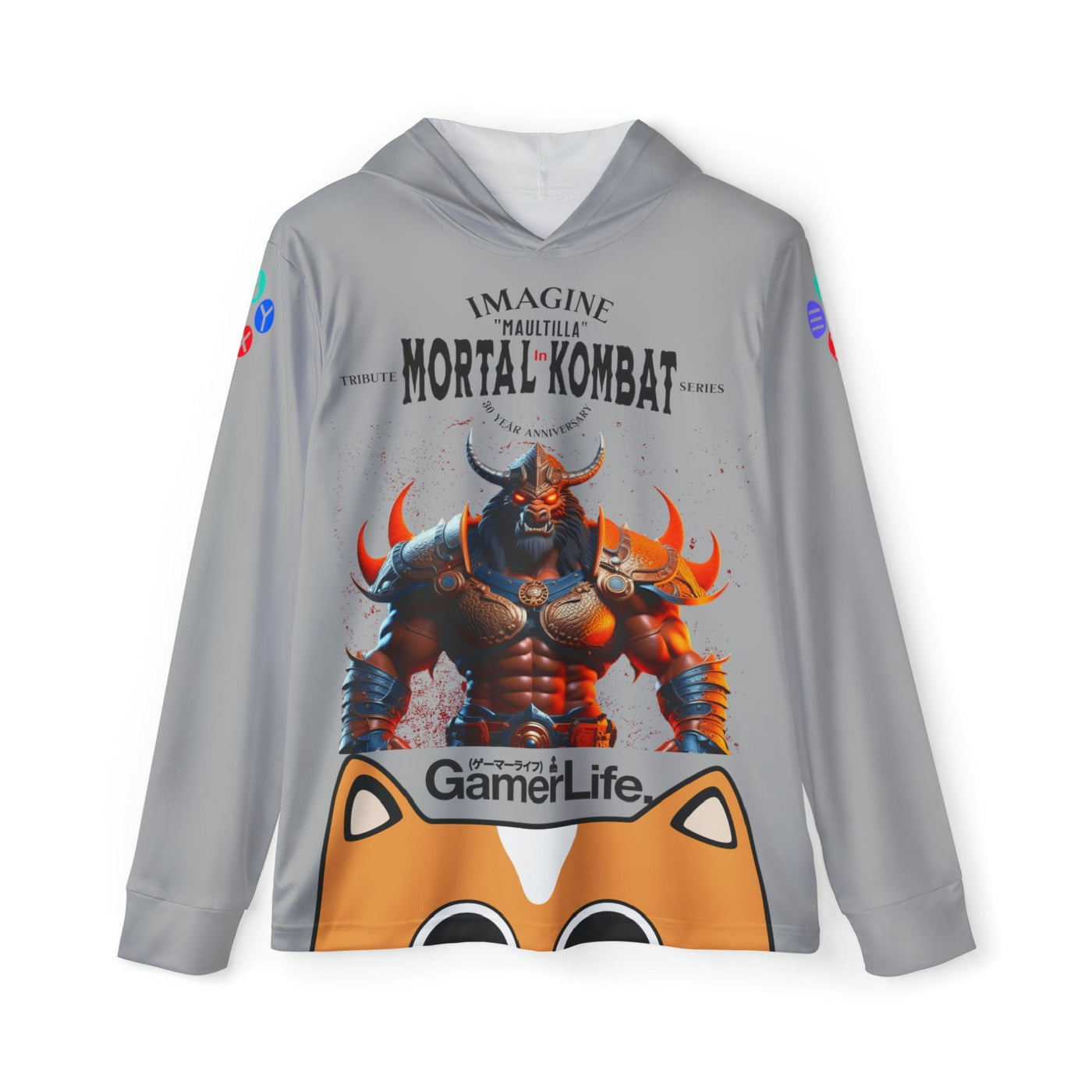 Gamer Fresh Arturo Nuro Collection | Play Awesome | Mortal Kombat 30 Year Anniversary | Maultilla Limited Edition Tribute | Athletic Warmup Steel Grey Hoodie