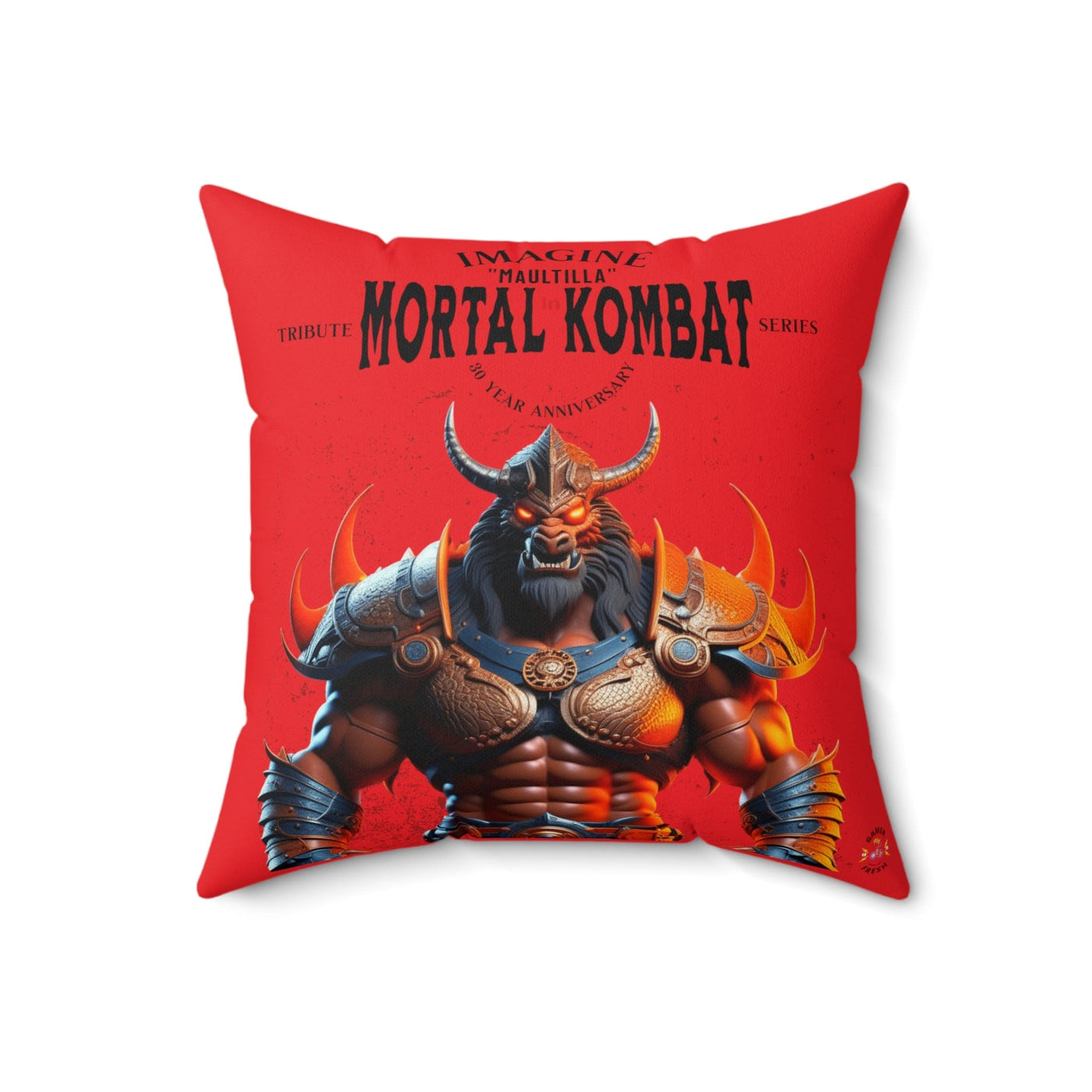 Gamer Fresh | Imagine If Collection | Maultilla | Mortal Kombat 30-Year Anniversary Tribute | Red Square Pillow