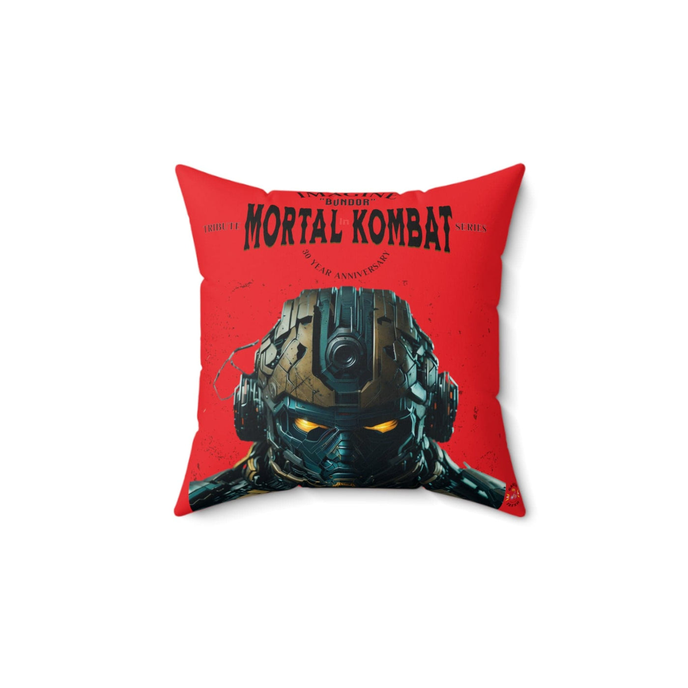 Gamer Fresh | Bundor Time-Warp | Mortal Kombat 30 Year Anniversary Tribute Series | Imagine If Collection |  Red Square Pillow