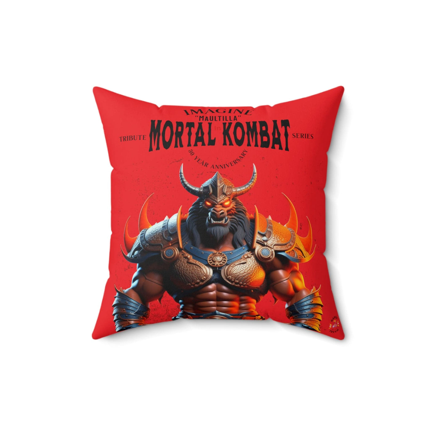 Gamer Fresh | Imagine If Collection | Maultilla | Mortal Kombat 30-Year Anniversary Tribute | Red Square Pillow