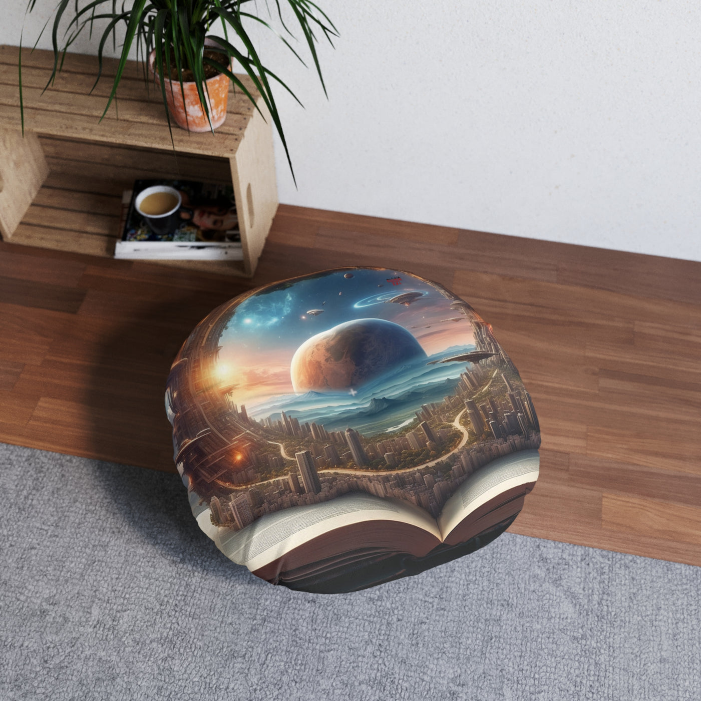 Gamer Fresh Exclusive Limited Edition | Forever Dawn | Tufted Round Floor Pillow | Glacier Ice White