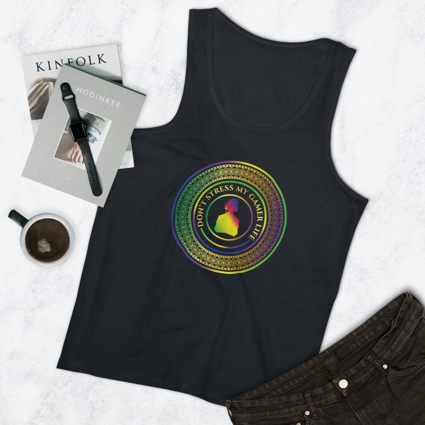 No Stress No Sweat | Gamer Fresh Coin Drop | Premium Blend Unisex Tank Top