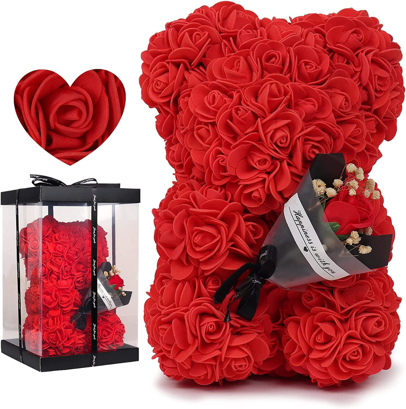 Valentine's Day Preserved Roses & Hearts Big Love Bear Collection