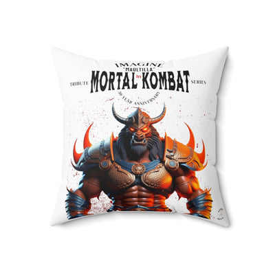 Gamer Fresh | Imagine If Collection | Maultilla | Mortal Kombat 30-Year Anniversary Tribute | White Square Pillow