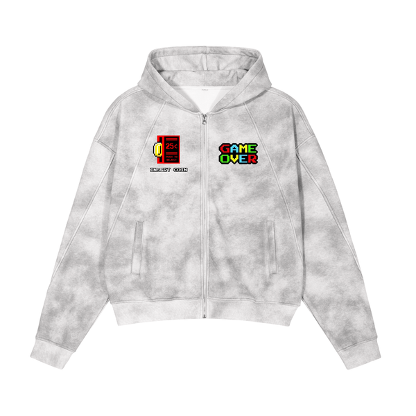 Gamer Fresh | Playthrough Collection | Juicy Play | Dirty Washed Zip-Up Fleece Hoodie Set | Limited Edition