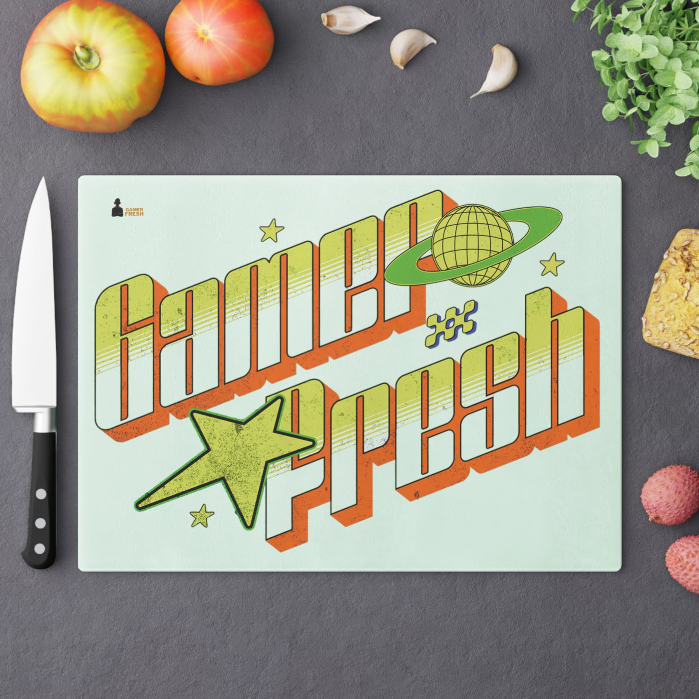 Be Fresh Celestial Stars Cutting Board | The Gamer Kitchen Table Collection | By Gamer Fresh