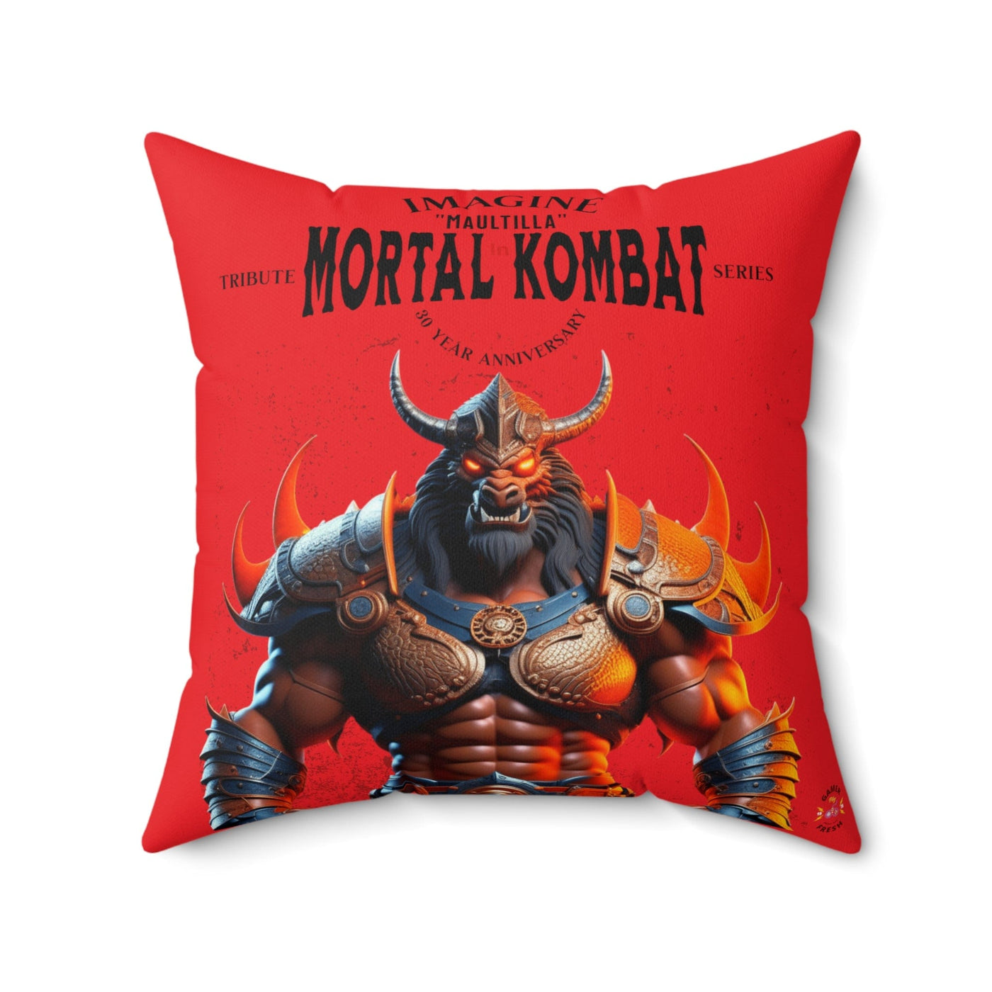 Gamer Fresh | Imagine If Collection | Maultilla | Mortal Kombat 30-Year Anniversary Tribute | Red Square Pillow