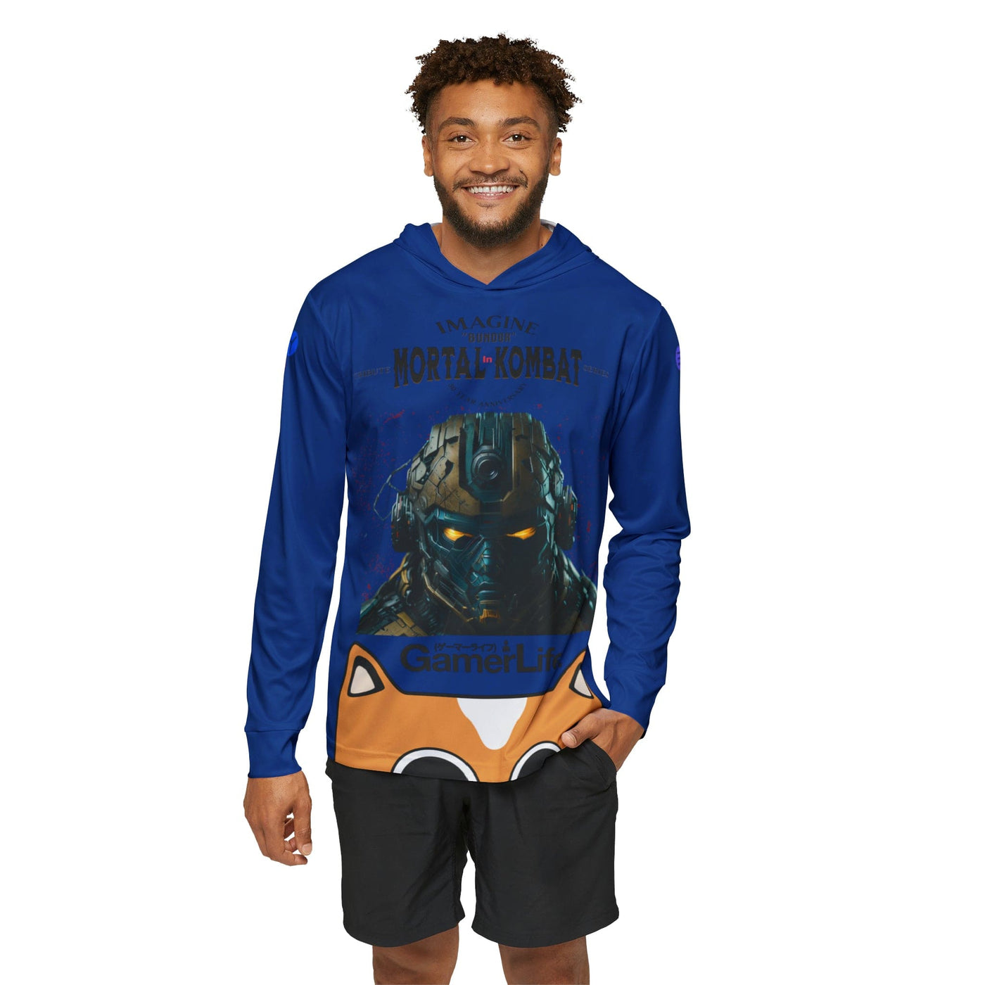 Gamer Fresh Arturo Nuro Collection | Play Awesome | Mortal Kombat 30 Year Anniversary | Bundor Limited Edition Tribute | Athletic Warmup Dark Blue Hoodie