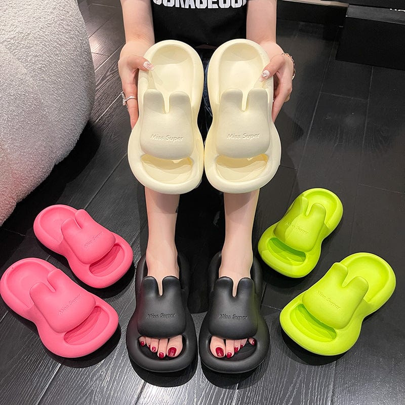 Women's Fashionable And Cute Rabbit Shape Outside Wear Slippers