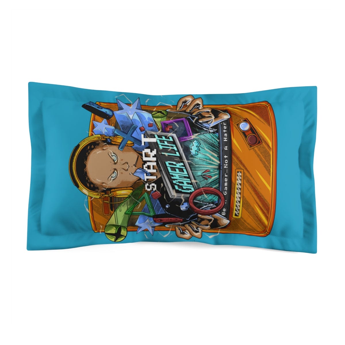 Player One Gamer Life | Microfiber Turquoise Pillow Sham