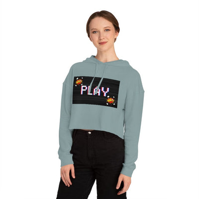 Gamer Fresh | Play WTF? | Women's Lightweight Cotton | Crop Top Hoodie Pullover