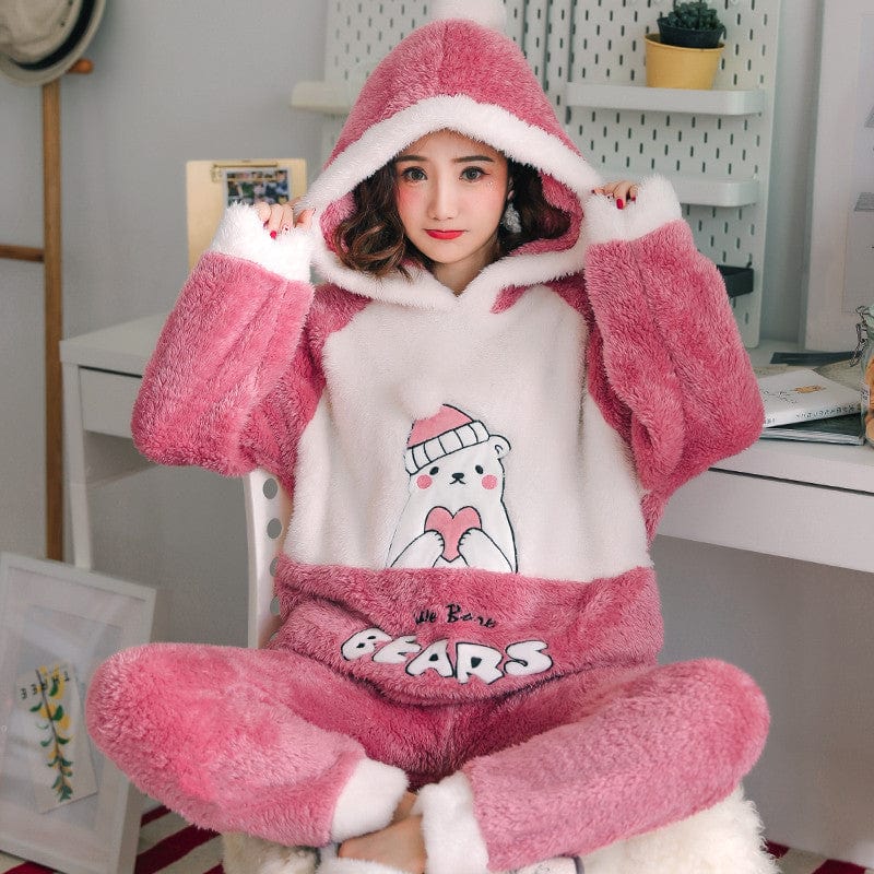 The "Teddy Lapstack Bear" Thick Pajama Collection Set