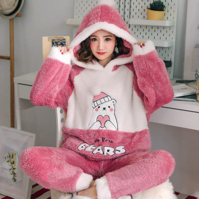 The "Teddy Lapstack Bear" Thick Pajama Collection Set