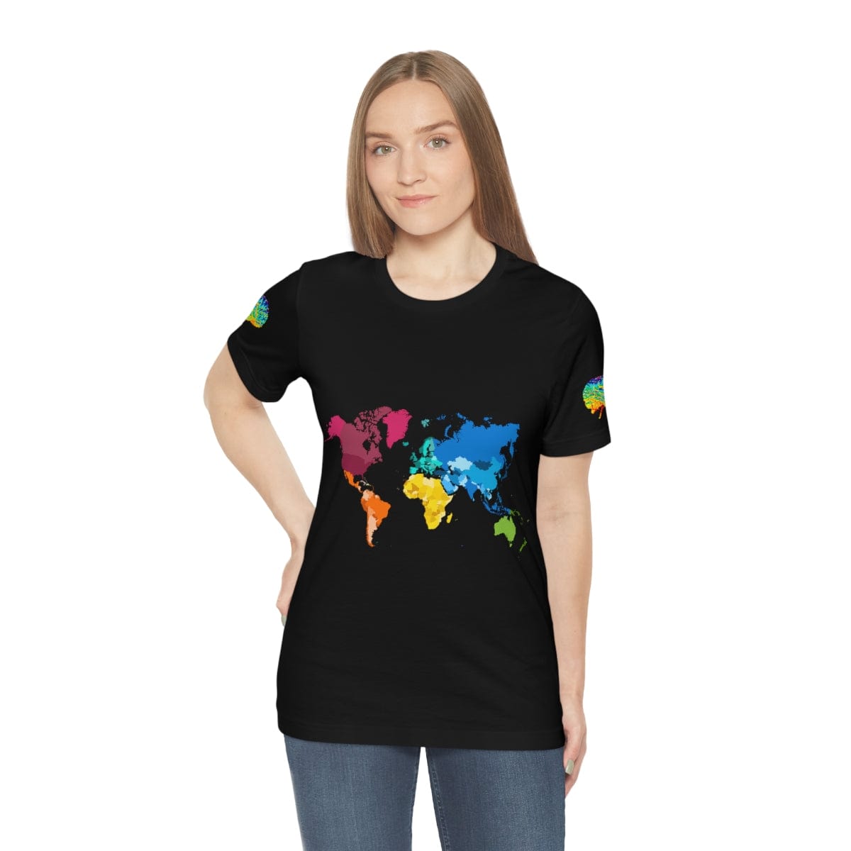 All Premium World Brain Black T-Shirt by Gamer Fresh