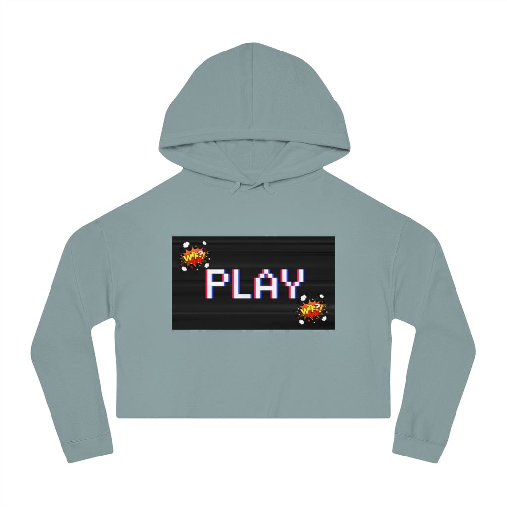 Gamer Fresh | Play WTF? | Women's Lightweight Cotton | Crop Top Hoodie Pullover