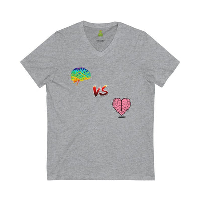 The Vision Slayer limited Edition Alternate Heart vs Mind Black Unisex Jersey Short Sleeve V-Neck T-Shirt