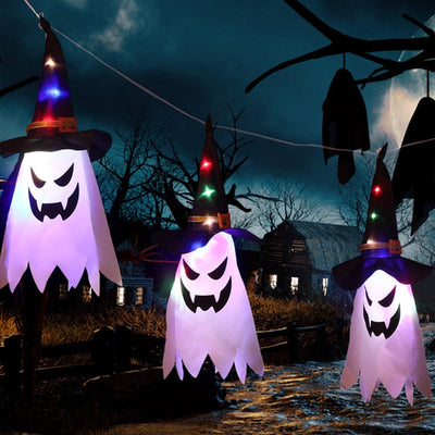 Halloween Holiday Cloth Art Ghost Decoration String Light Lanterns by Gamer Fresh