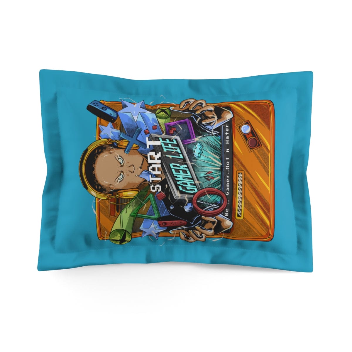 Player One Gamer Life | Microfiber Turquoise Pillow Sham