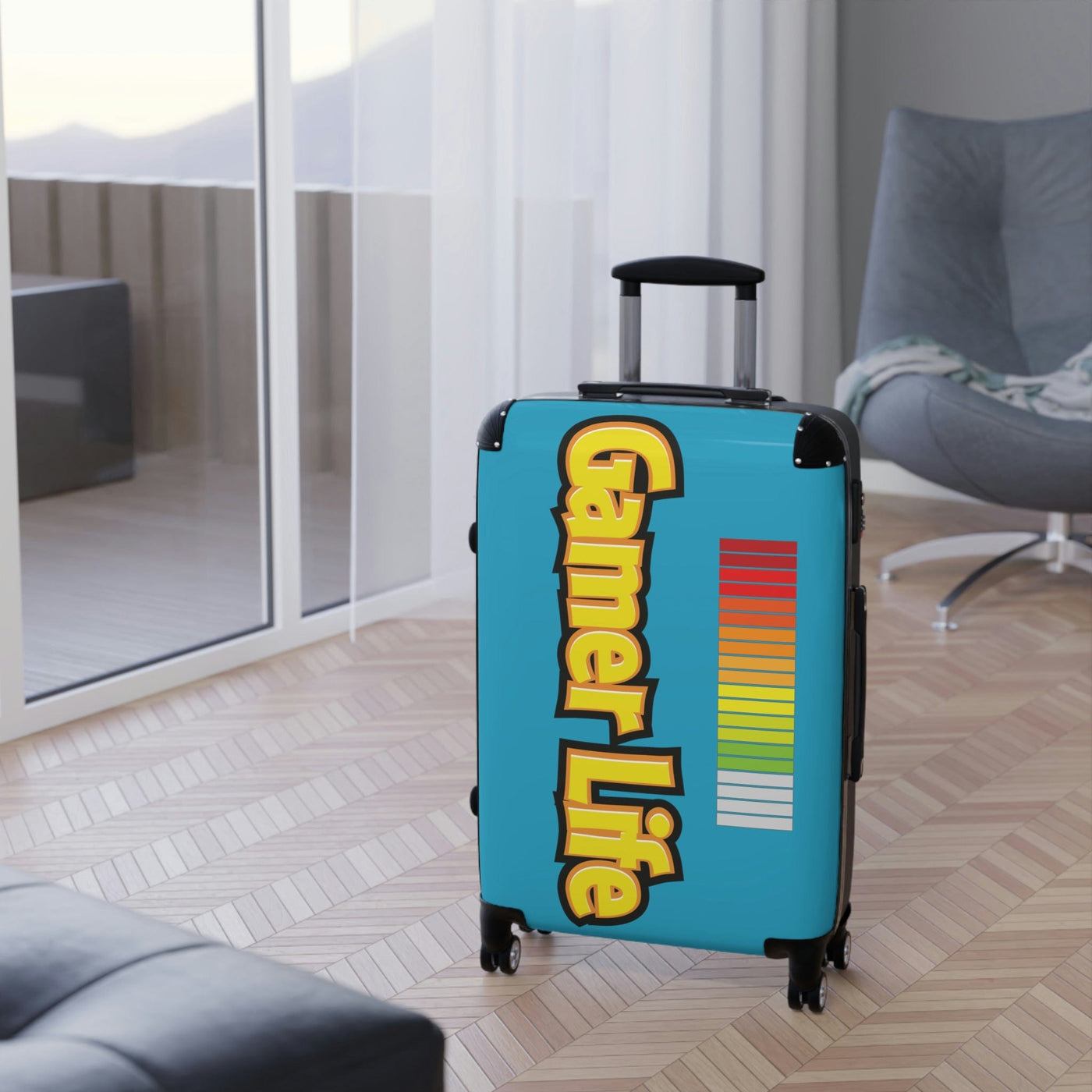 Gamer Fresh Journey's Premium On The Go Gaming Luggage Suitcase | Exclusive Turquoise Edition