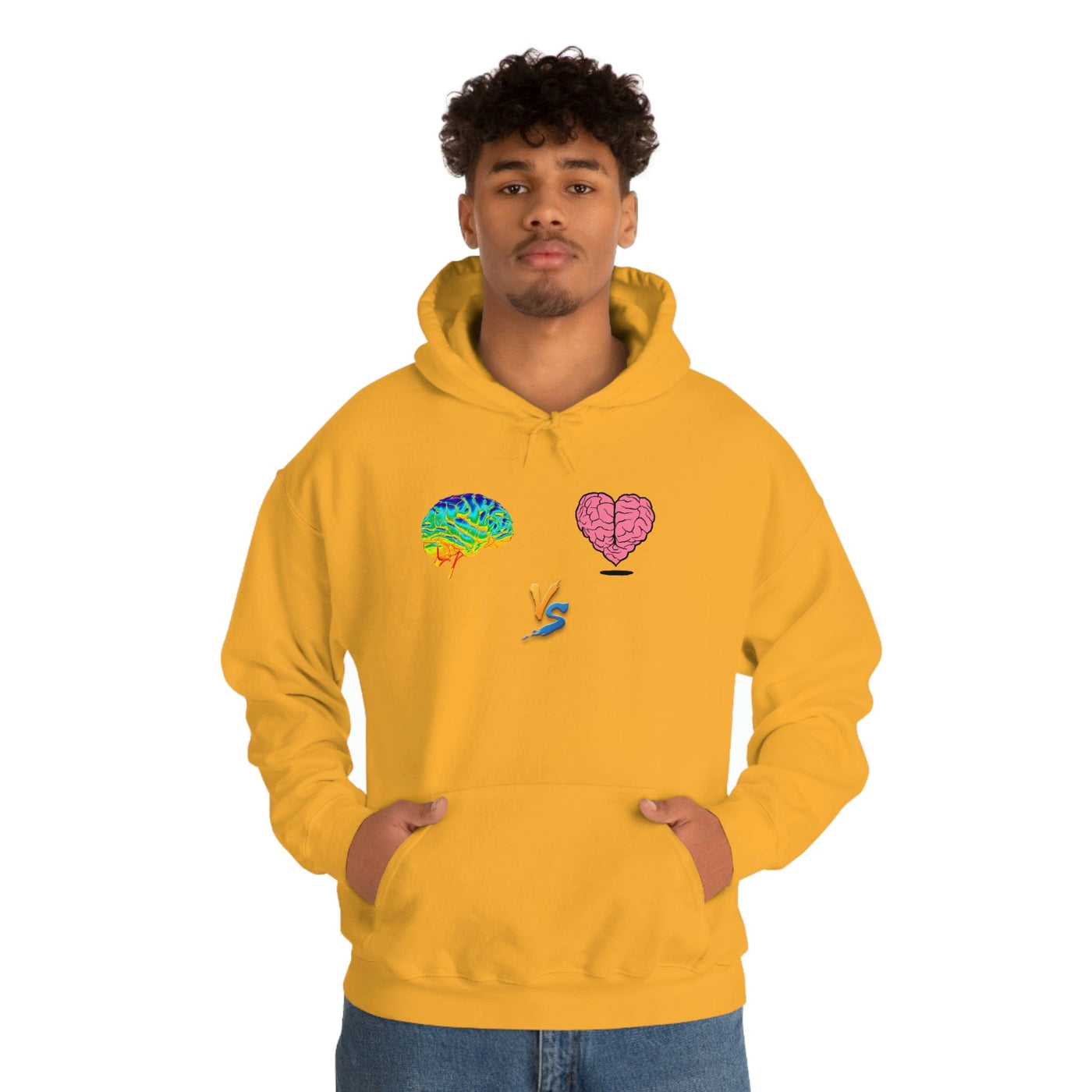 Gamer Fresh | Limited Edition Player Brain vs  Player Heart | Heavy Blend Unisex Hooded Sweatshirt