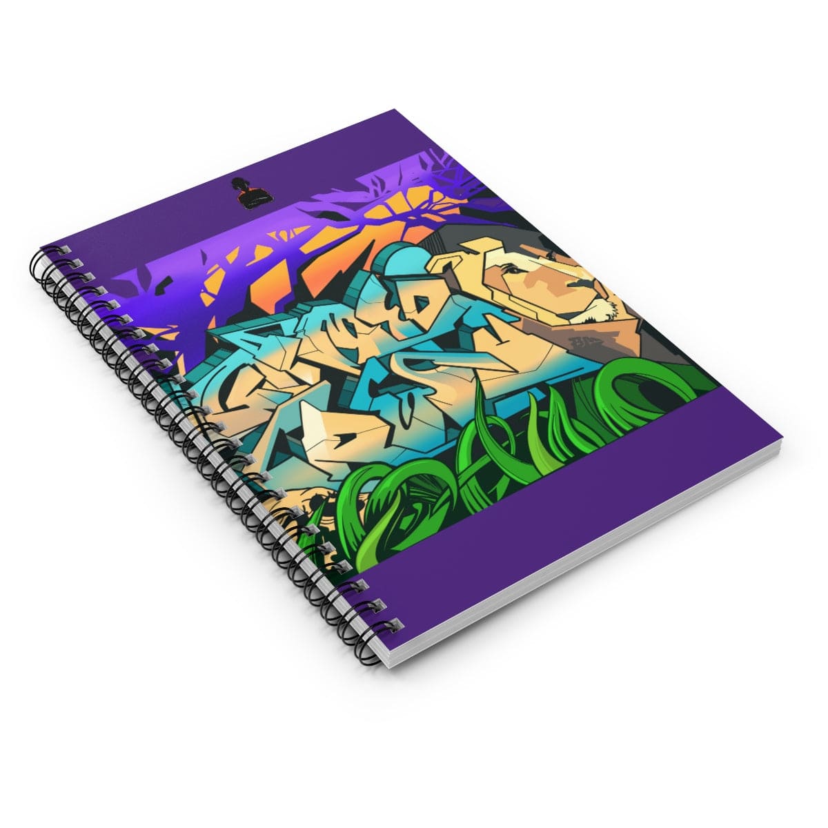 The Gamer Fresh Graffiti | Streamer All Art Lion NYC Mural | Royal Purple Spiral Notebook - Ruled Line