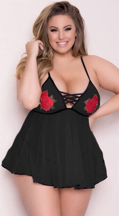 Lace Carved Sexy Lingerie Plus Size