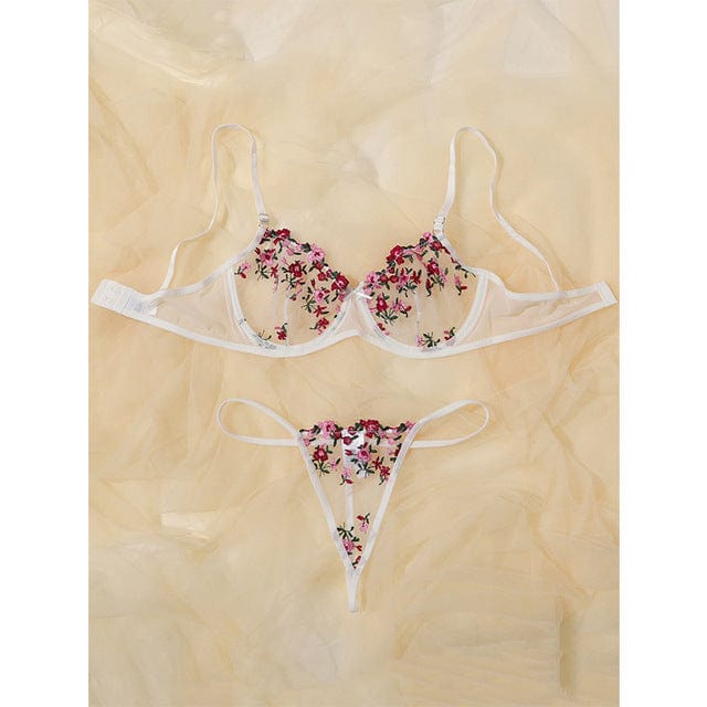 Ladies Floral Legend Embroidery Cosplay Lingerie Set