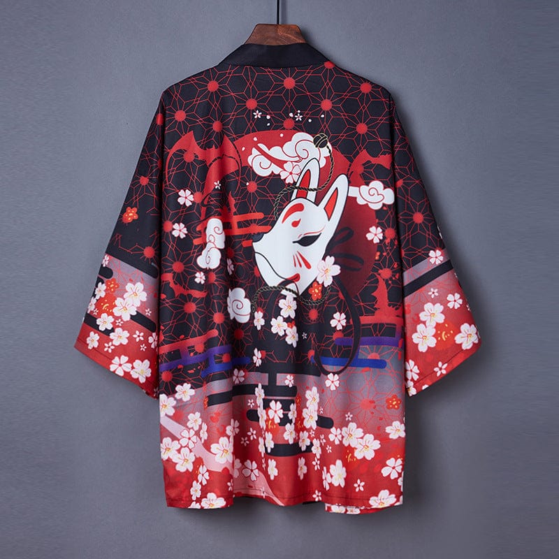 The "Rabbit Bullet Blades" Printed Kimono Cloak Robe