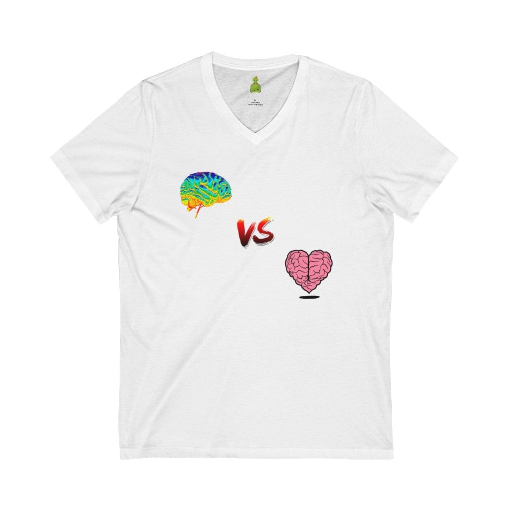 The Vision Slayer limited Edition Alternate Heart vs Mind Black Unisex Jersey Short Sleeve V-Neck T-Shirt