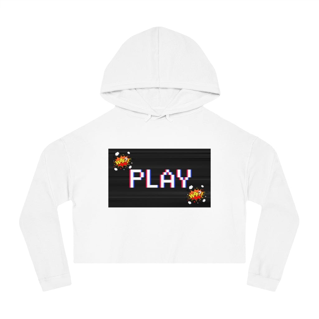 Gamer Fresh | Play WTF? | Women's Lightweight Cotton | Crop Top Hoodie Pullover