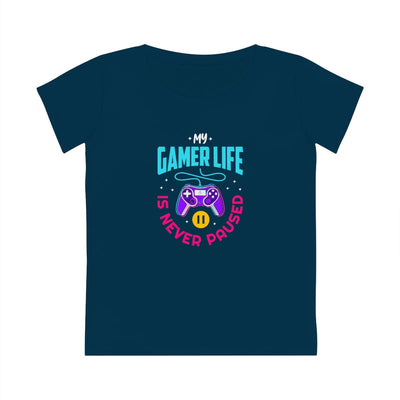 My Gamer Life Is Never Paused Women's French Navy Blue T-shirt