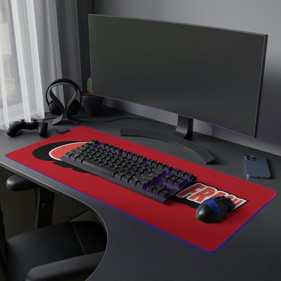 The Gamer Fresh | LED Gaming Computer Desk Mat | Dark Red