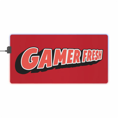 The Gamer Fresh | LED Gaming Computer Desk Mat | Dark Red